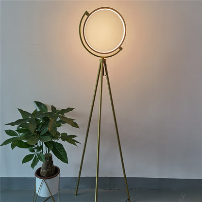 Floor Lamp | Modern LED Ring Corner Lamp for Living Room, Bedroom & Reading Nook | Tripod Stand with Foot Switch, 150cm, Black, White or Gold