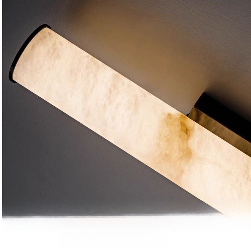Wall Light | Marble-Effect Linear Wall Lamp for Bedside, Living Room, Hallway & Stairs | LED Sconce, Black or Gold Iron, 30cm to 80cm