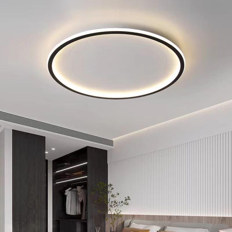 LED Ceiling Light | Ultra-Thin Round Ring Flush Mount for Living Room, Bedroom & Kitchen | Black or White, 3-Colour or Remote Dimmable, 40, 50 or 60cm