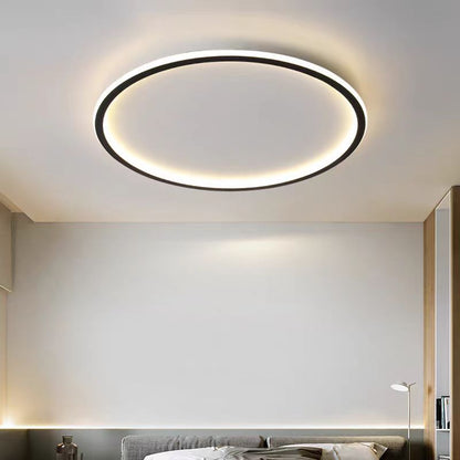 LED Ceiling Light | Ultra-Thin Round Ring Flush Mount for Living Room, Bedroom & Kitchen | Black or White, 3-Colour or Remote Dimmable, 40, 50 or 60cm