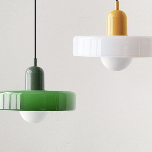 Bauhaus coloured glass pendant light – product detail 3