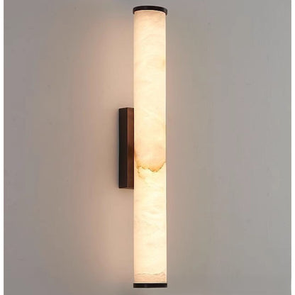 Wall Light | Marble-Effect Linear Wall Lamp for Bedside, Living Room, Hallway & Stairs | LED Sconce, Black or Gold Iron, 30cm to 80cm