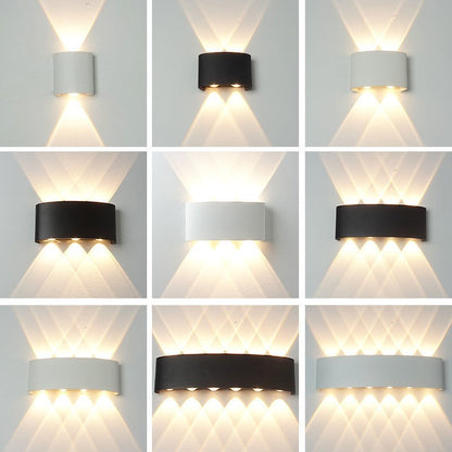 Outdoor Wall Lights | LED Up Down Wall Lamp for Garden, Porch, Patio & Driveway | IP65 Aluminium, Black or White, 2 to 8 Beam Sconce, Warm White