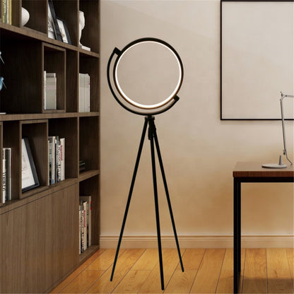 Floor Lamp | Modern LED Ring Corner Lamp for Living Room, Bedroom & Reading Nook | Tripod Stand with Foot Switch, 150cm, Black, White or Gold