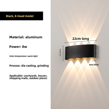 Outdoor Wall Lights | LED Up Down Wall Lamp for Garden, Porch, Patio & Driveway | IP65 Aluminium, Black or White, 2 to 8 Beam Sconce, Warm White