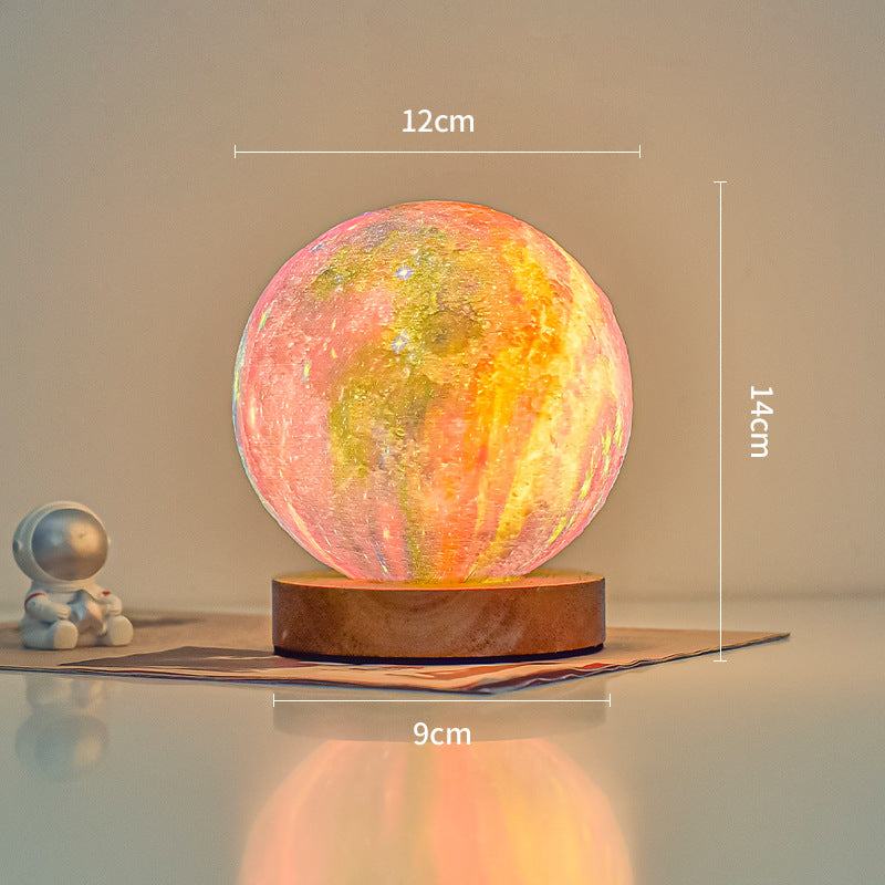 Sunset Lamp | Glass Planet Night Light for Bedroom, Nursery & Desk | Moon, Sunset, Blue Earth or Painted Planet, 12cm, USB or Rechargeable
