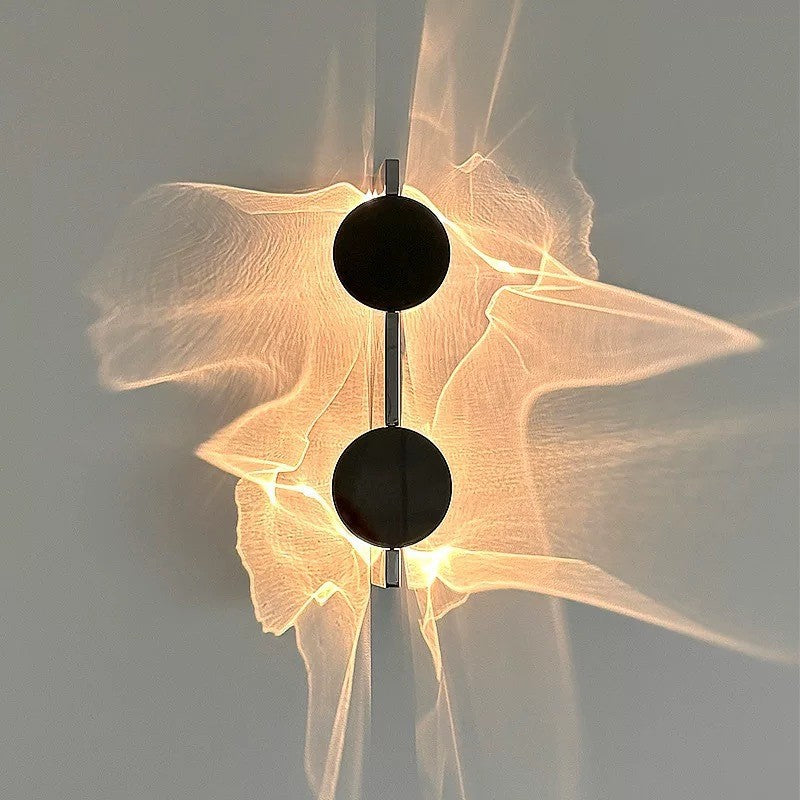 Water Ripple Wall Light | Steel Ripple Effect Wall Lamp for Living Room, Bedroom & Hallway | Hardwired Warm LED, Single or Double, 33–38cm