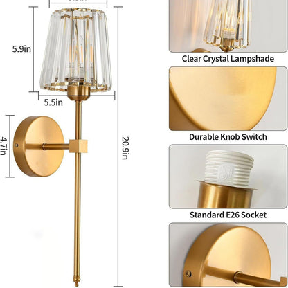 Rechargeable Crystal Glass Wall Sconce with Magnetic Bulb for Bedroom, Hallway & Living Room – photo 3