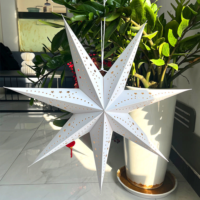 Large 60cm White Paper Star Christmas Decoration for Window, Bedroom & Living Room – photo 2