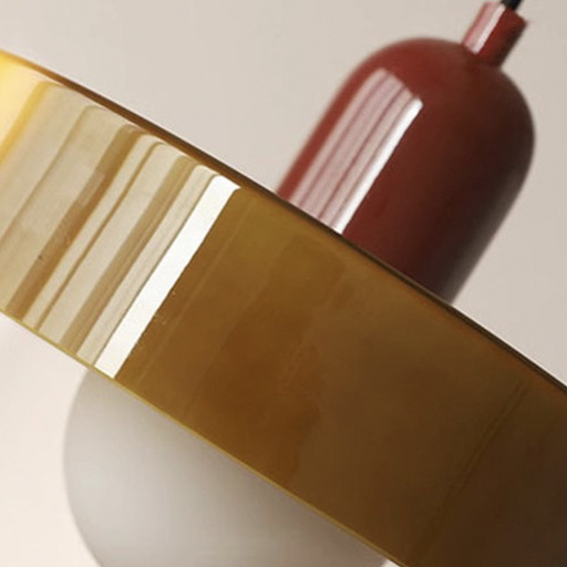 Bauhaus coloured glass pendant light – product detail 5