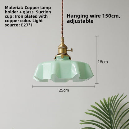 Vintage ruffle glass pendant light – product detail 14