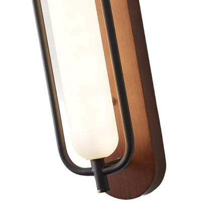 Wall Light | Wood & Black Metal Capsule Sconce for Bedside, Hallway & Living Room | Natural or Walnut, 18W LED, 3 Light Colours, 44cm