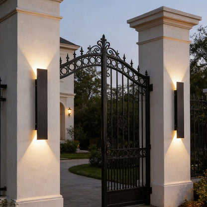 Black Up Down LED Wall Light for Garden, Fence, Porch & Driveway – photo 4