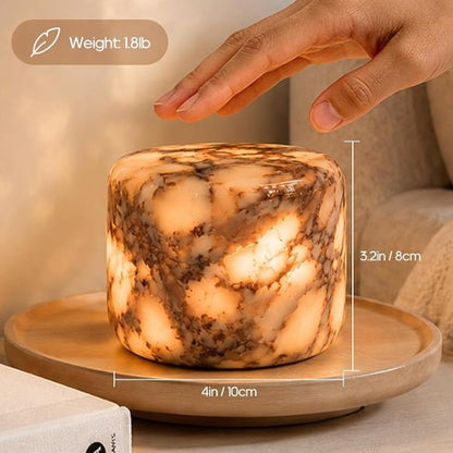 Marble Night Light | Natural Stone Touch Lamp with Wireless Phone Charger for Bedside | USB, 2-Colour or Colour-Changing, Jade or Grey, 8 or 10cm