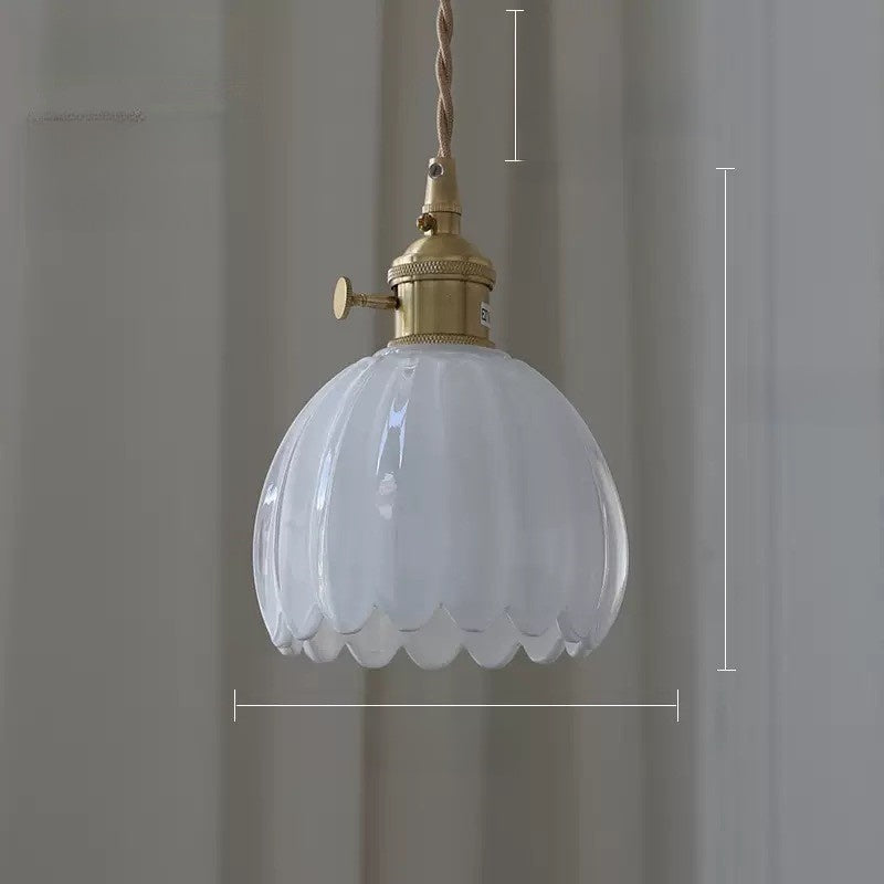 Small flower glass pendant light – product detail 8