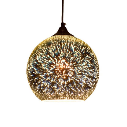 3D firework glass globe pendant light – product detail 1