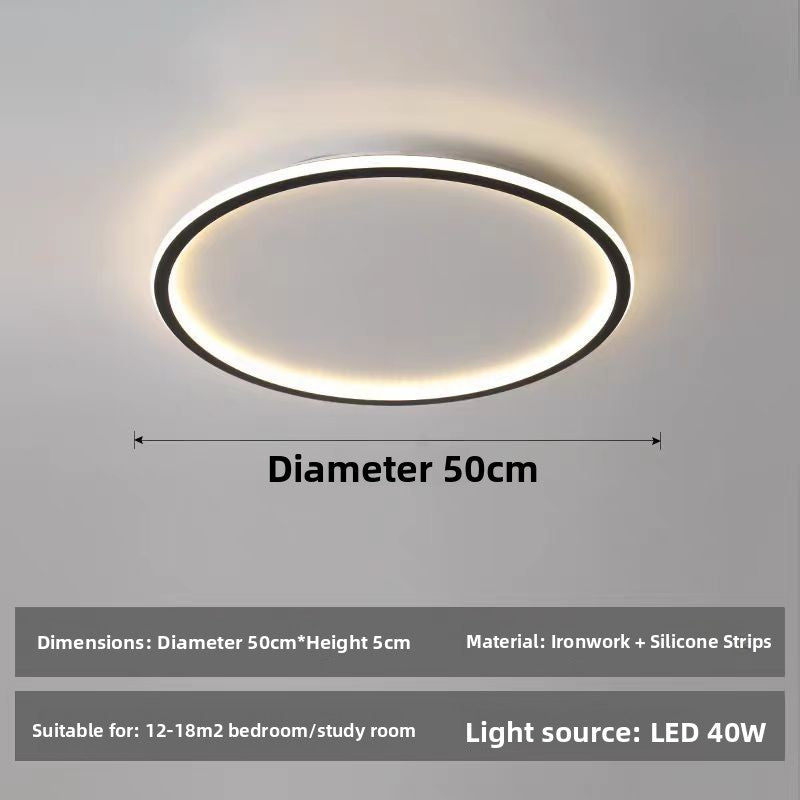 LED Ceiling Light | Ultra-Thin Round Ring Flush Mount for Living Room, Bedroom & Kitchen | Black or White, 3-Colour or Remote Dimmable, 40, 50 or 60cm