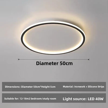 LED Ceiling Light | Ultra-Thin Round Ring Flush Mount for Living Room, Bedroom & Kitchen | Black or White, 3-Colour or Remote Dimmable, 40, 50 or 60cm