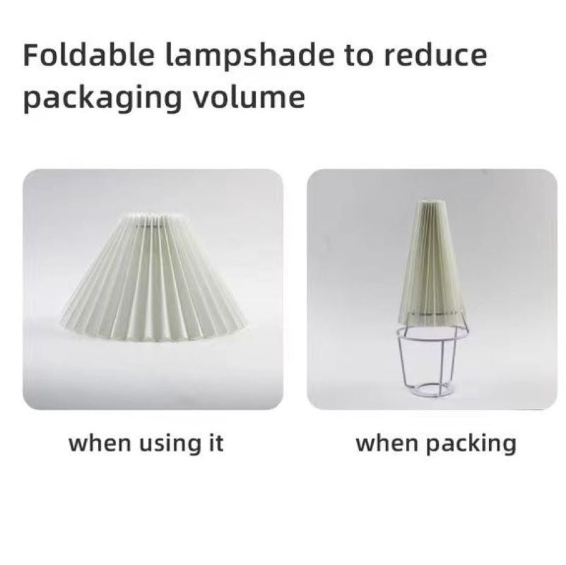 Wall Light | Pleated Fabric Shade Sconce with Curved Arm for Bedside, Bedroom & Living Room | Black or Brass, White or Apricot, E27