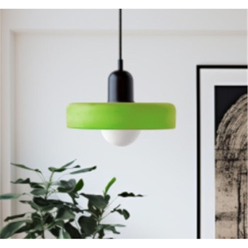 Bauhaus coloured glass pendant light – product detail 9