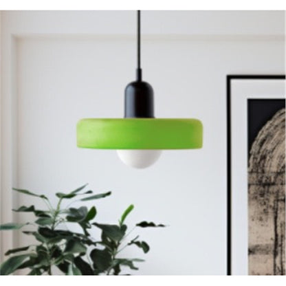 Bauhaus coloured glass pendant light – product detail 9