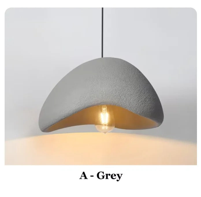 Wabi Sabi pendant A style grey round shape