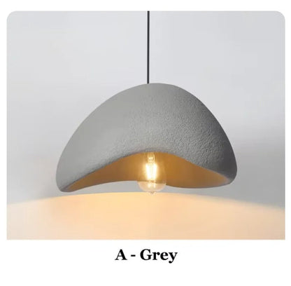 Wabi Sabi pendant A style grey round shape