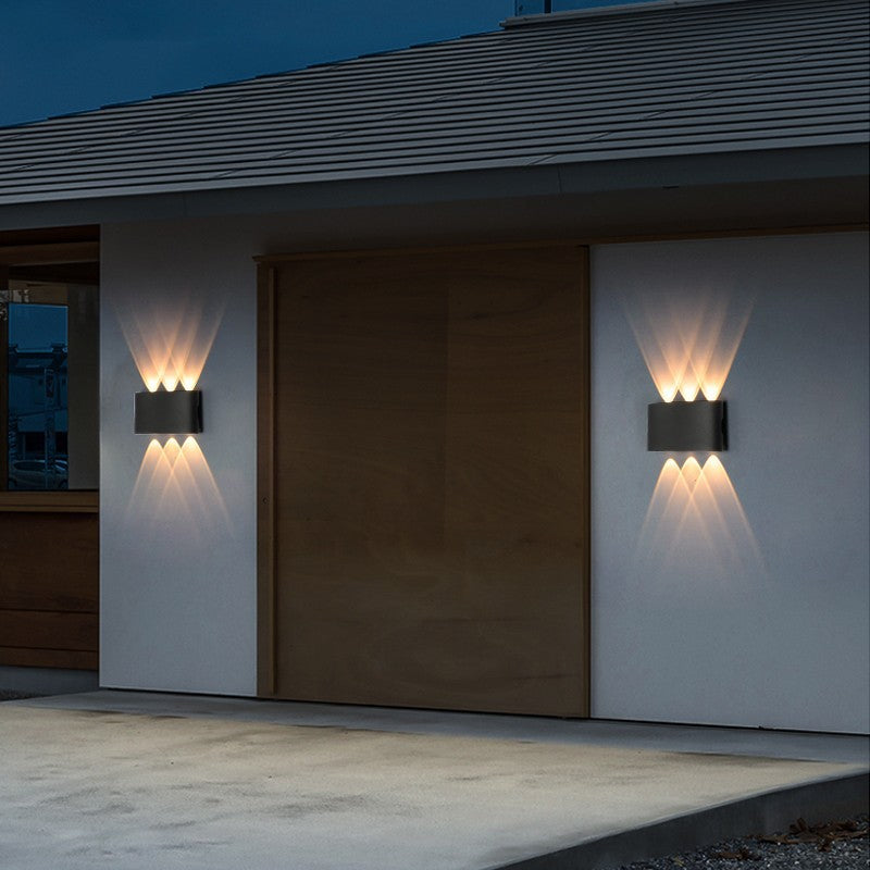 Outdoor Wall Lights | LED Up Down Wall Lamp for Garden, Porch, Patio & Driveway | IP65 Aluminium, Black or White, 2 to 8 Beam Sconce, Warm White