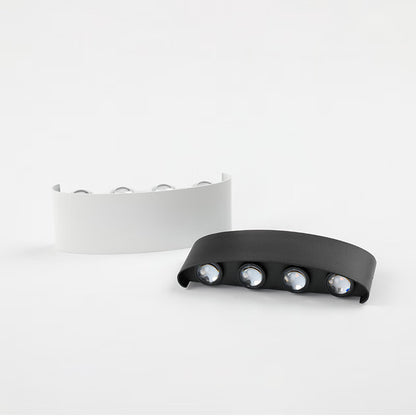 Outdoor Wall Lights | LED Up Down Wall Lamp for Garden, Porch, Patio & Driveway | IP65 Aluminium, Black or White, 2 to 8 Beam Sconce, Warm White