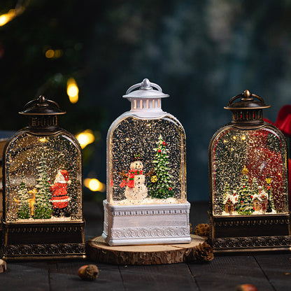 Large Light Up Christmas Snow Globe with Swirling Glitter for Mantelpiece & Table – photo 5