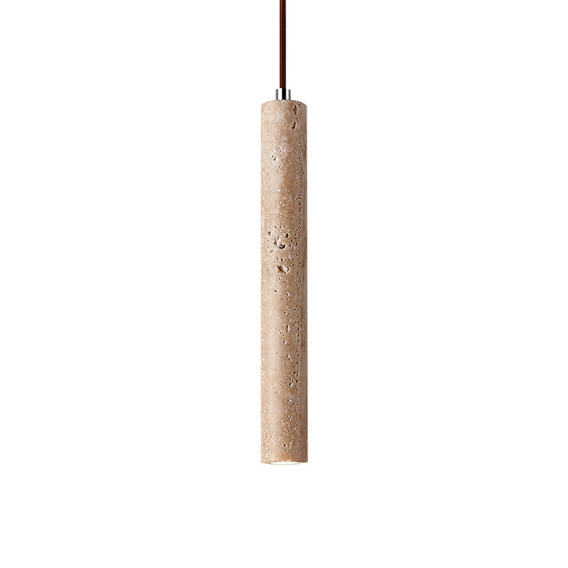 Pendant Light | Travertine Stone Ceiling Lamp for Dining Table, Kitchen Island & Bedside | Wood or Walnut Plate, Single or Double, 28cm or 40cm