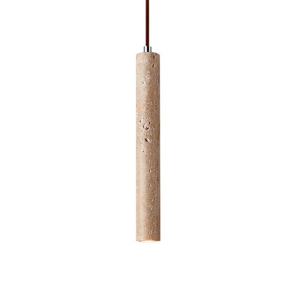 Pendant Light | Travertine Stone Ceiling Lamp for Dining Table, Kitchen Island & Bedside | Wood or Walnut Plate, Single or Double, 28cm or 40cm