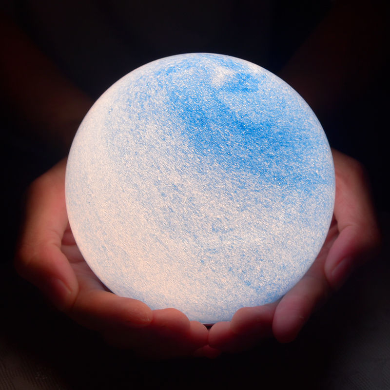 Sunset Lamp | Glass Planet Night Light for Bedroom, Nursery & Desk | Moon, Sunset, Blue Earth or Painted Planet, 12cm, USB or Rechargeable