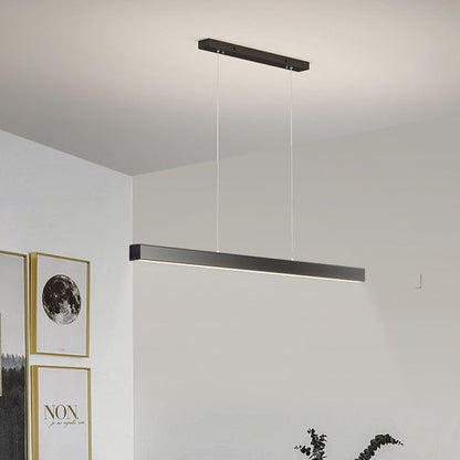 Linear Pendant Light | Modern LED Bar Ceiling Lamp for Dining Table, Kitchen Island & Office | Black or Walnut, 60cm or 80cm, Warm White or 3-Colour