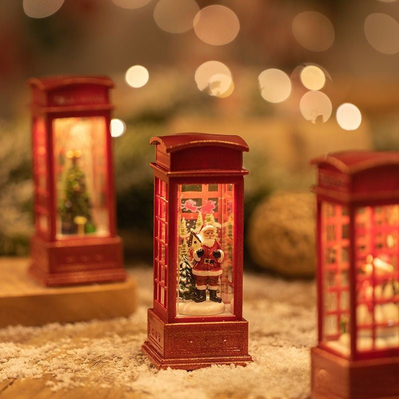 Christmas Lantern | LED Snow Globe Night Light for Table, Mantelpiece & Windowsill | Christmas Table Decorations, Santa, Snowman or Tree