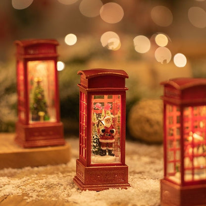 Christmas Lantern | LED Snow Globe Night Light for Table, Mantelpiece & Windowsill | Christmas Table Decorations, Santa, Snowman or Tree