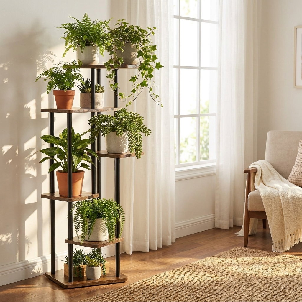 Wooden Plant Stand lifestyle image