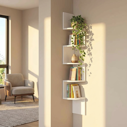 5 Layer Zigzag Corner Bookshelf lifestyle image