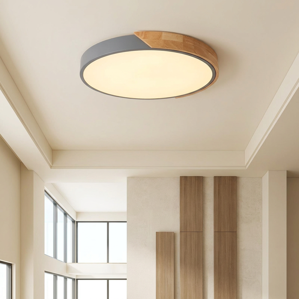 Round LED Ceiling Light Grey Frame