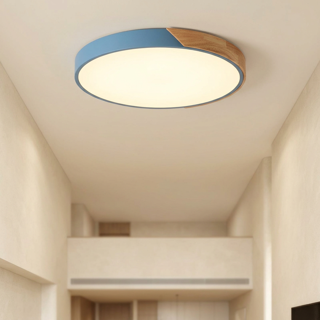 Round LED Ceiling Light Blue Frame