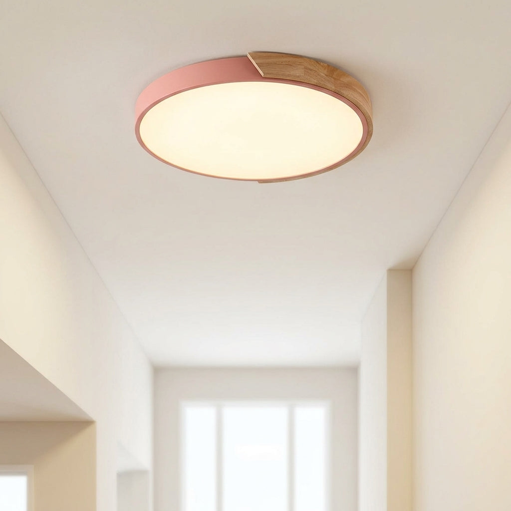 Round LED Ceiling Light Pink Frame