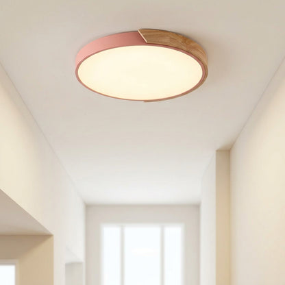 Round LED Ceiling Light Pink Frame