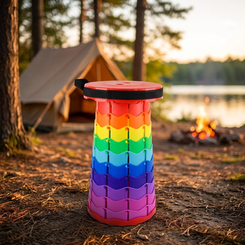 Folding stool Red Multicolour lakeside campsite