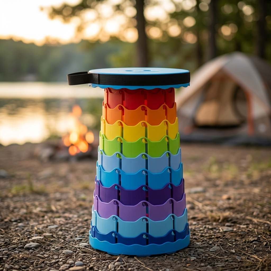 Folding stool Rainbow Multicolour lakeside campsite