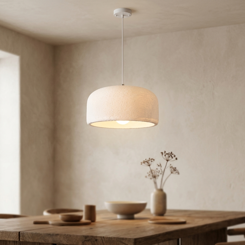 Wabi Sabi pendant Pure White Japandi dining room