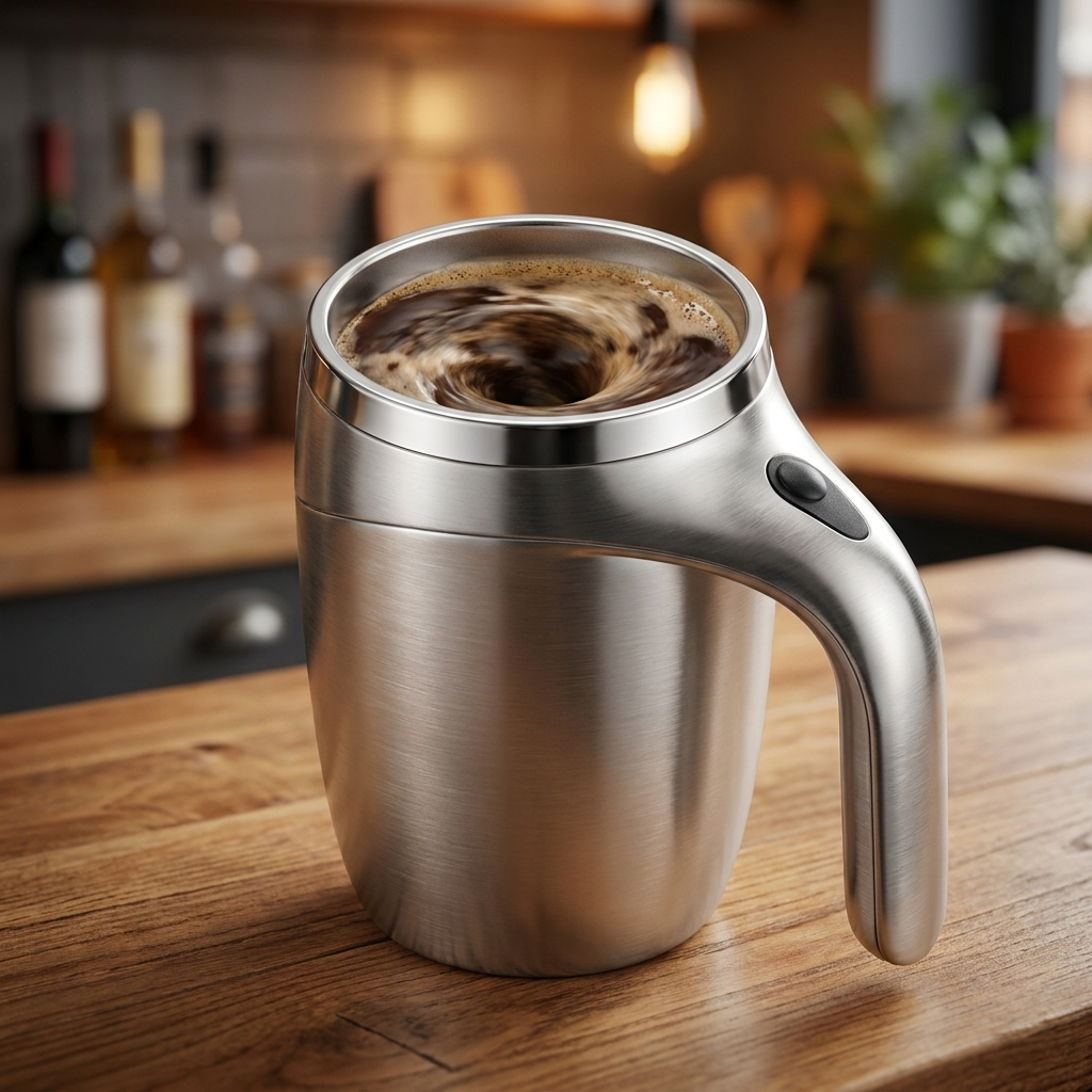 Self Stirring Mug Stainless Steel finish