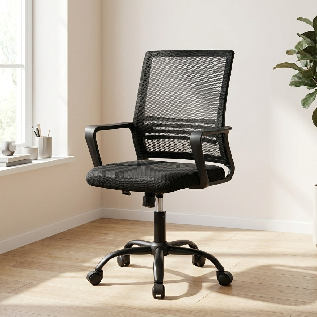 Aurem swivel office chair - Black - home office lifestyle