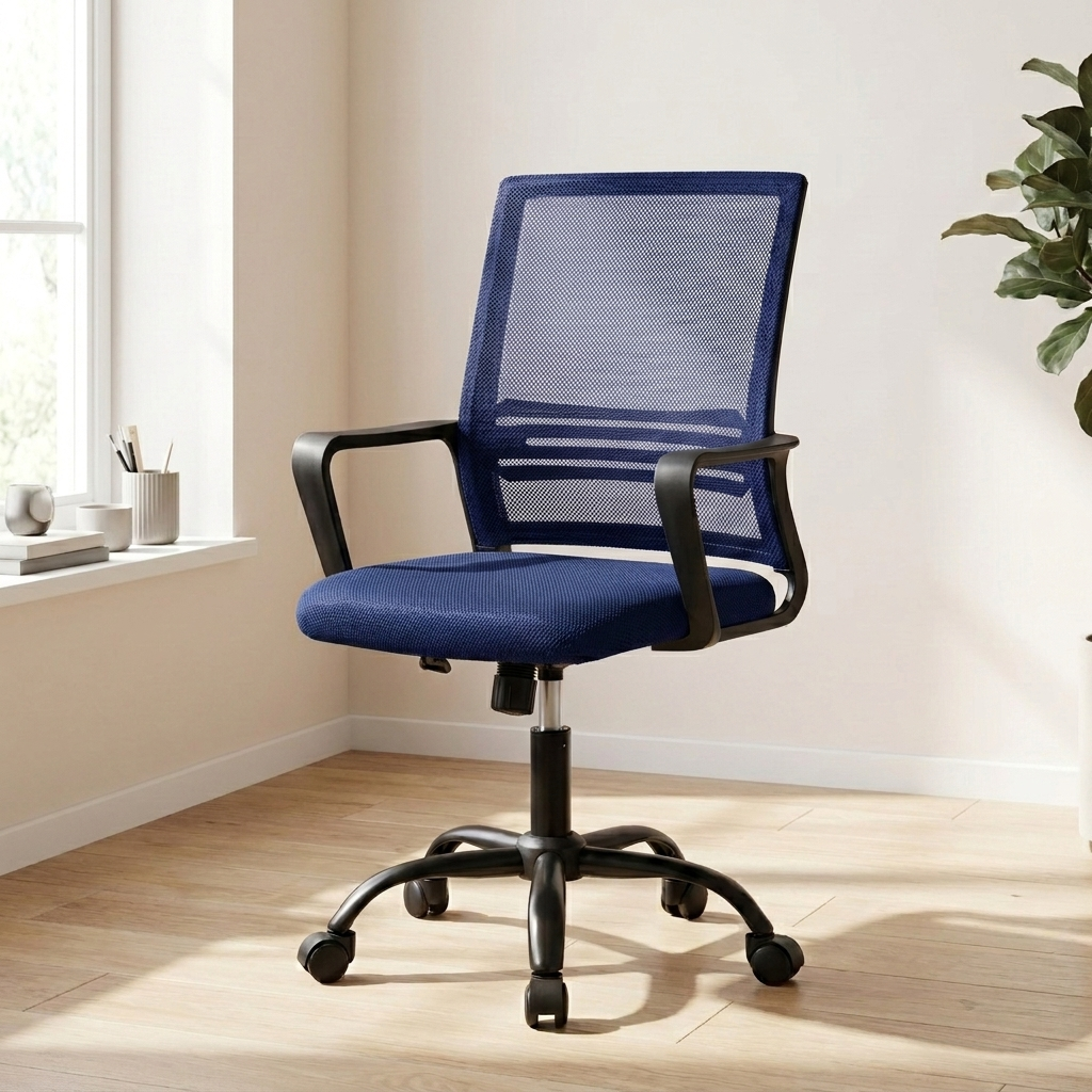 Aurem swivel office chair - Blue - home office lifestyle