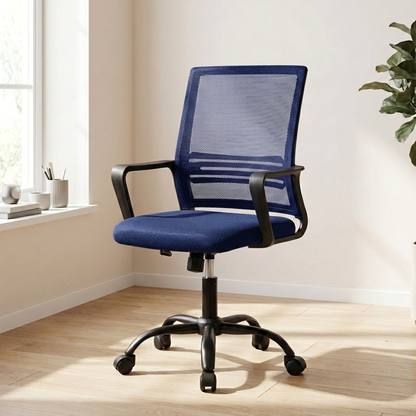 Aurem swivel office chair - Blue - home office lifestyle