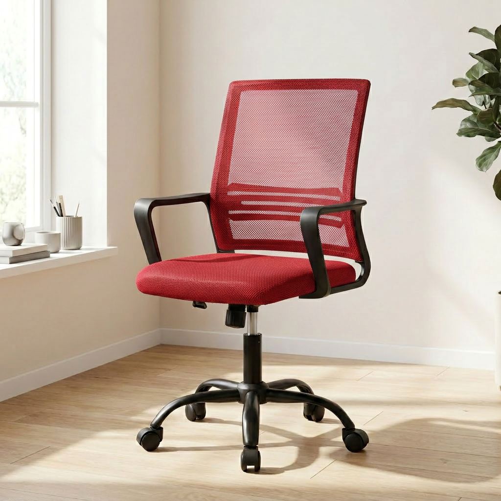 Aurem swivel office chair - Red - home office lifestyle